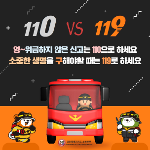 비긴급신고 110, 긴급신고 119